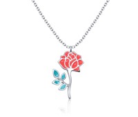 Gently Rose Silver Necklace SPE-3368 (FL3+CO15)